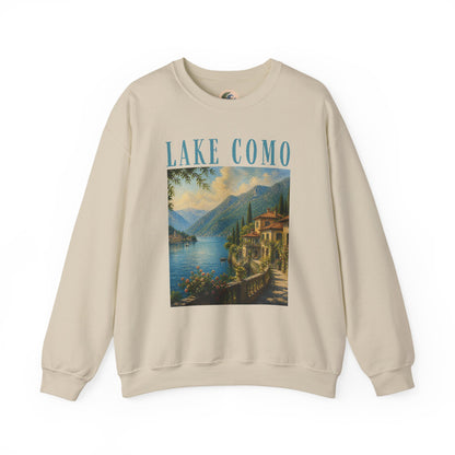 Lake Como Vintage Crewneck Sweatshirt — Scenic Italian Lake Graphic