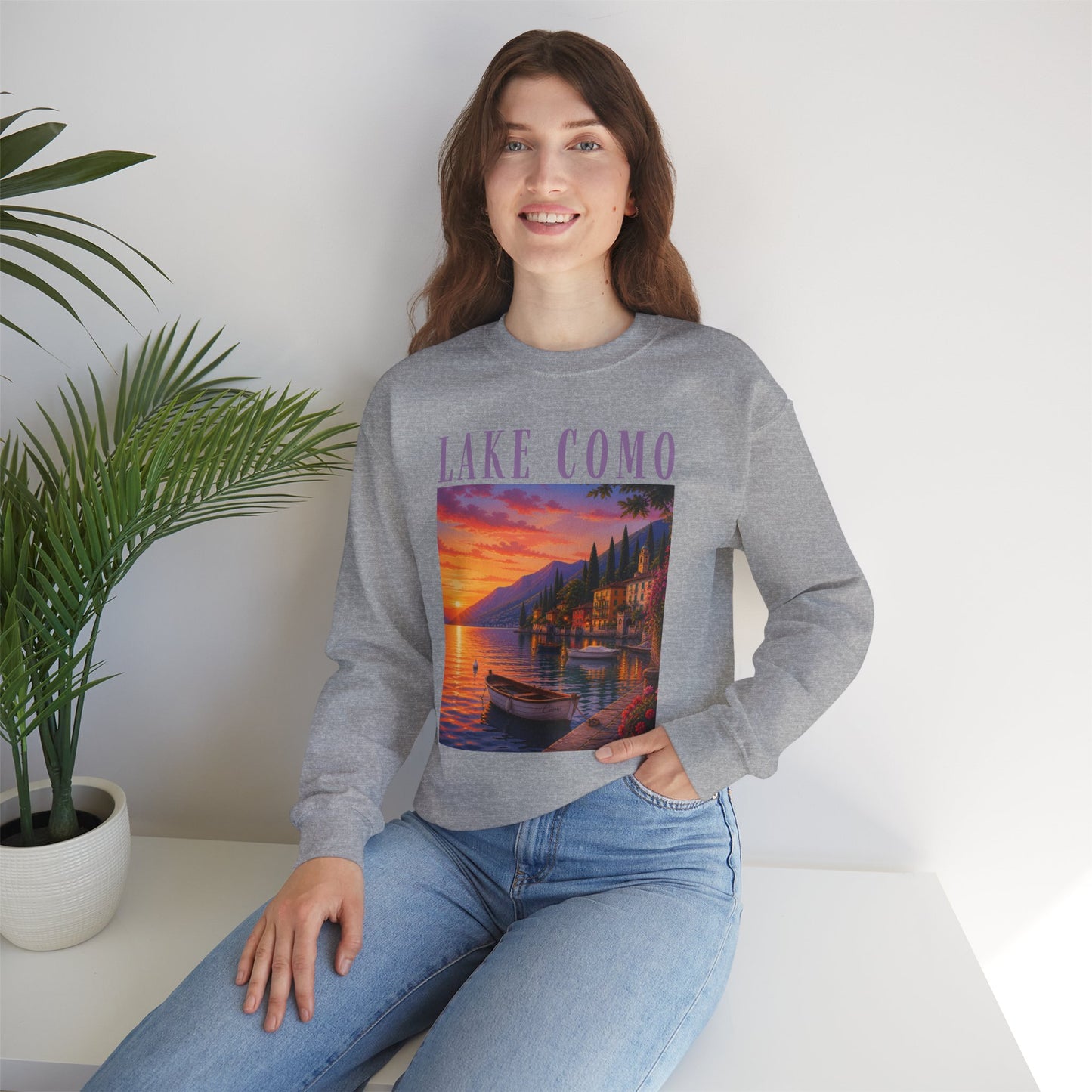 Lake Como Sunset Crewneck Sweatshirt