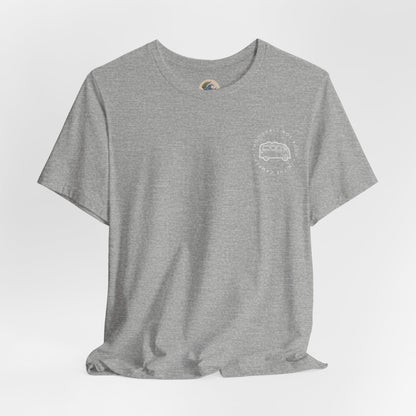 Vintage Camper Poop Graphic Tee — 'Adventure Awaits' Pocket T-Shirt