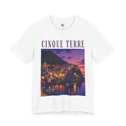 Cinque Terre Sunset Photo Tee — Italian Coastal Travel T-Shirt