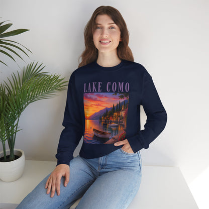 Lake Como Sunset Crewneck Sweatshirt