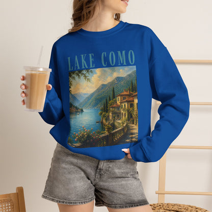 Lake Como Vintage Crewneck Sweatshirt — Scenic Italian Lake Graphic