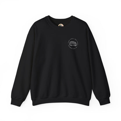 Cozy Camper Crewneck Sweatshirt — Van Life Humour Chest Graphic