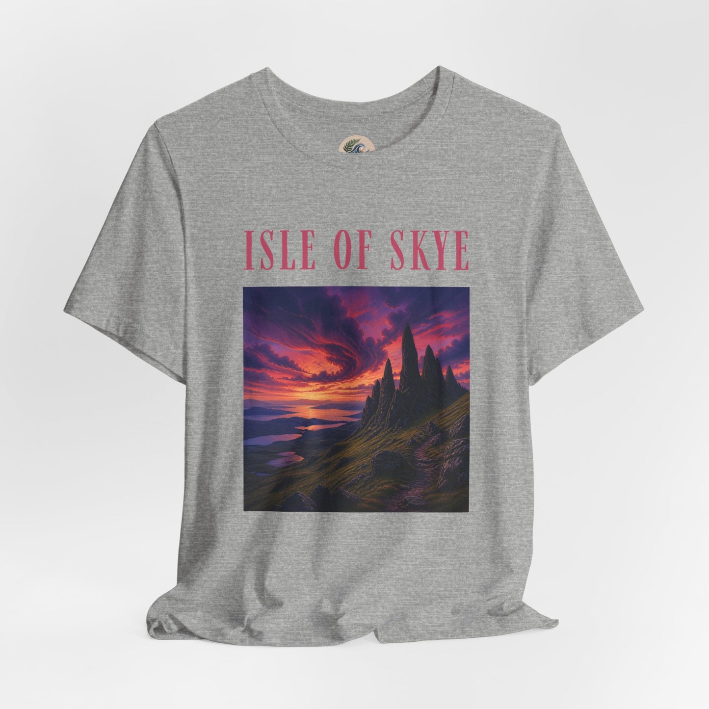 Isle of Skye Scenic Tee — Sunset Landscape Graphic T-Shirt