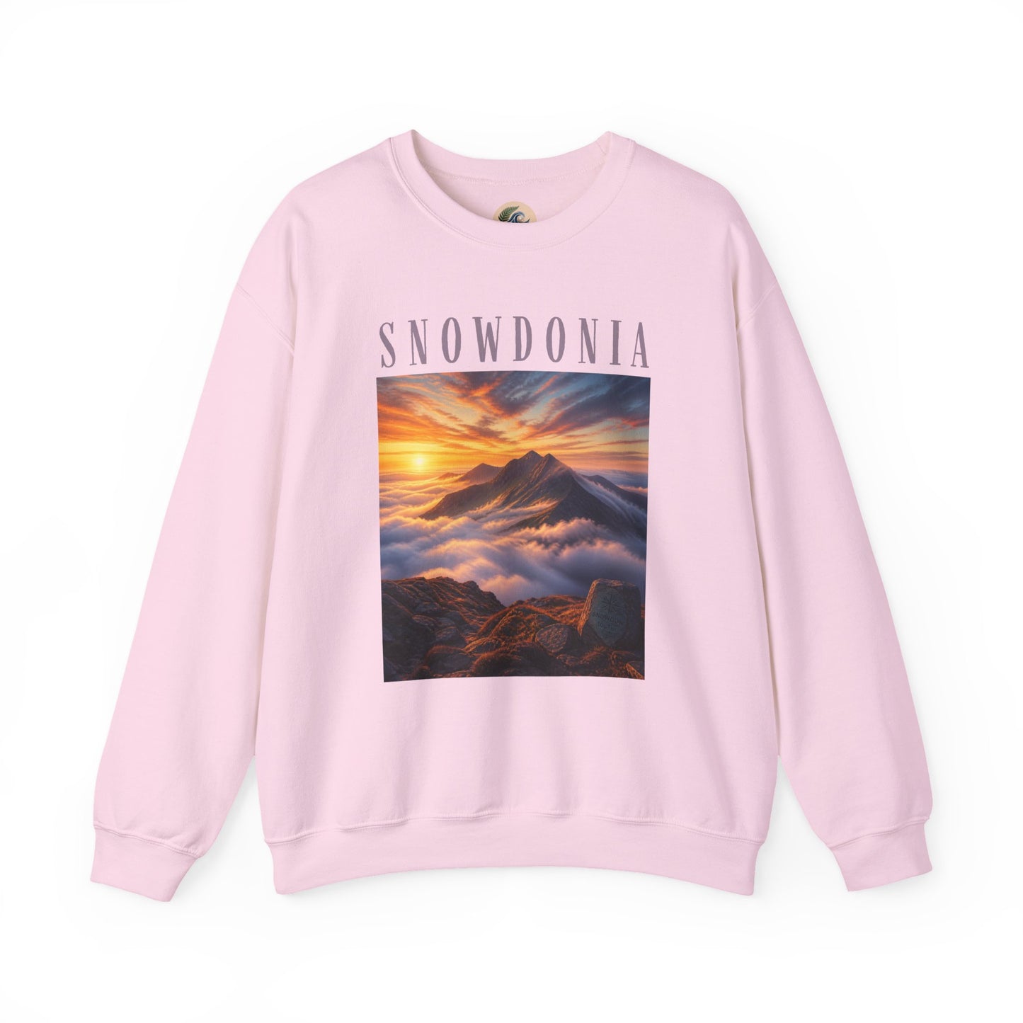 Snowdonia Sunset Crewneck Sweatshirt — Scenic Mountain Graphic