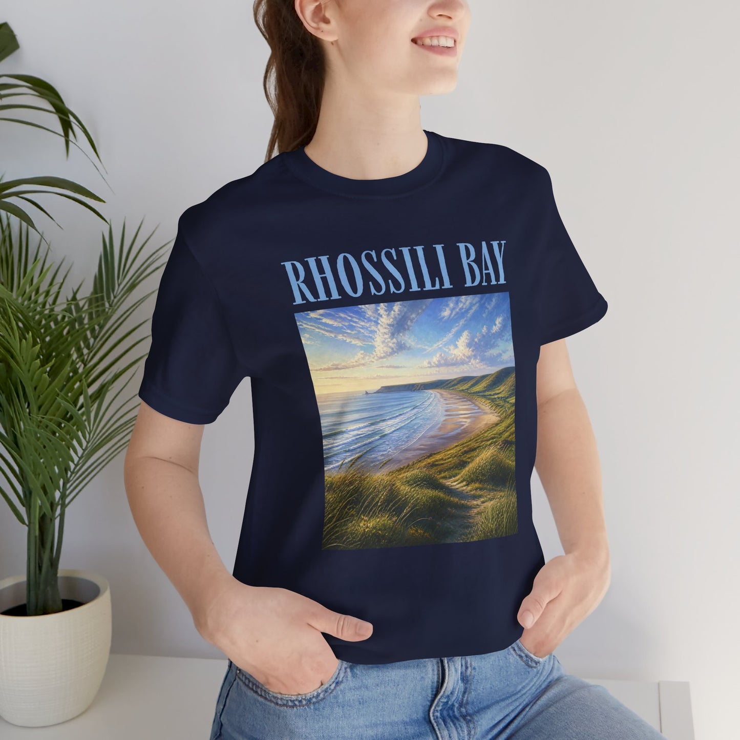 Rhossili Bay Scenic Tee — Coastal Landscape Graphic T-Shirt
