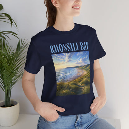 Rhossili Bay Scenic Tee — Coastal Landscape Graphic T-Shirt
