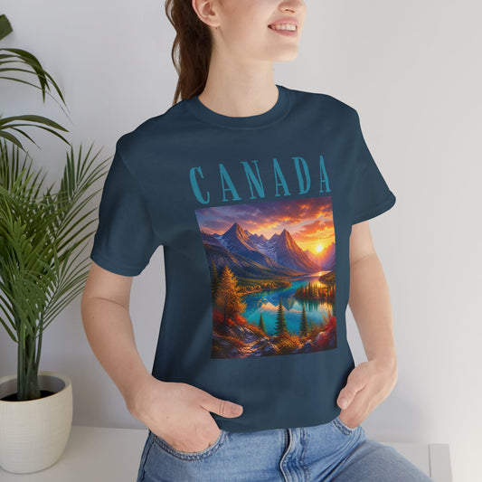 Canada Banff Scenic Mountain Tee — Sunrise Lake Landscape T‑Shirt