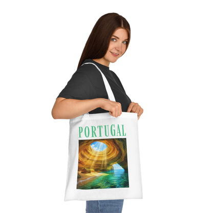 Portugal Benagil Cave Cotton Tote Bag – Scenic Travel Souvenir Tote
