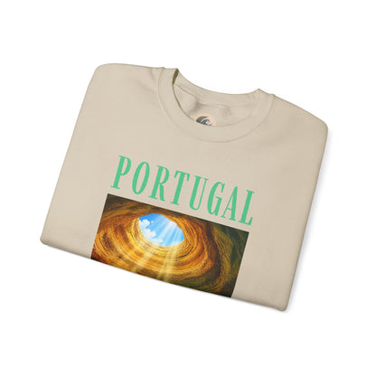 Portugal Benagil Cave Crewneck Sweatshirt — Coastal Travel Graphic Pullover