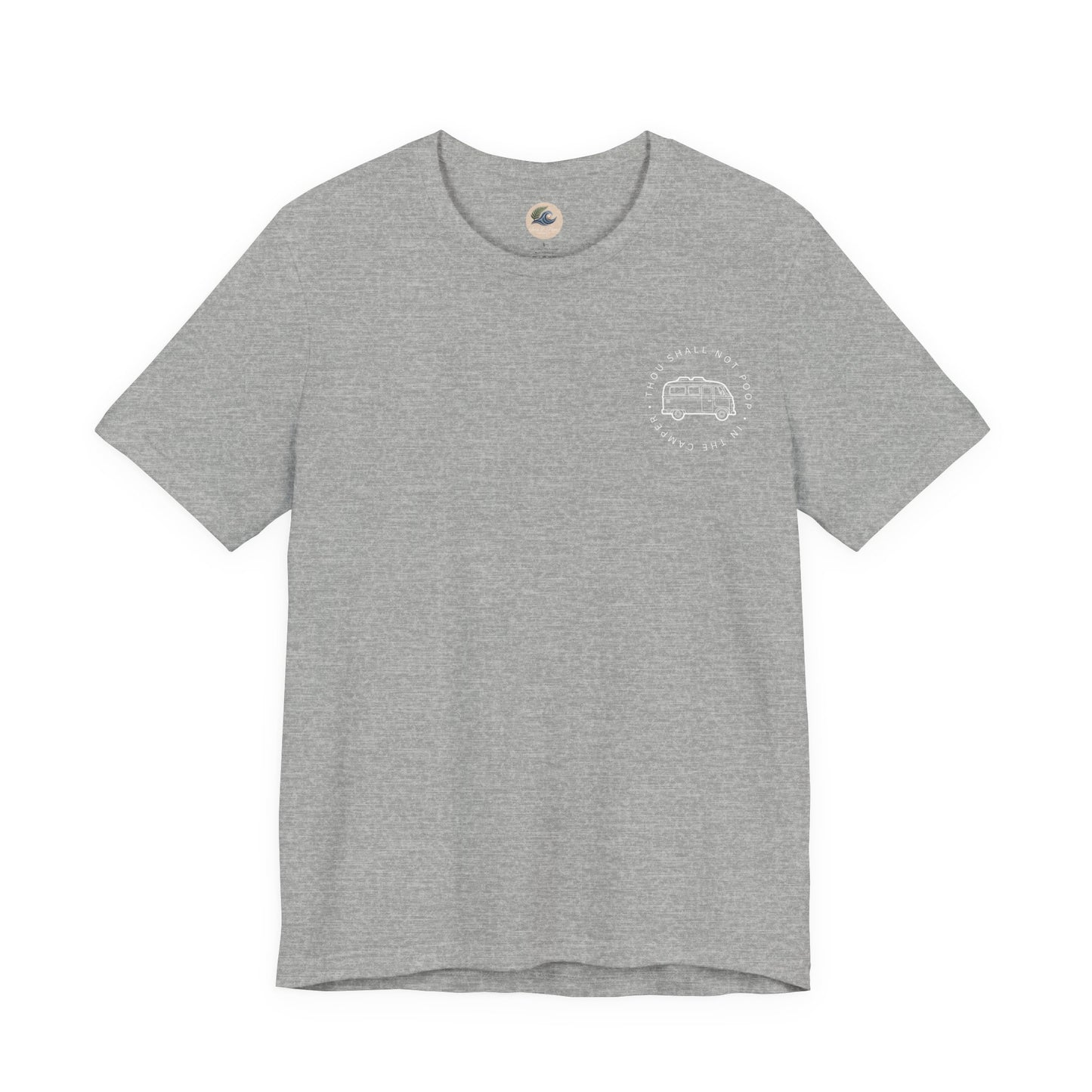 Vintage Camper Poop Graphic Tee — 'Adventure Awaits' Pocket T-Shirt