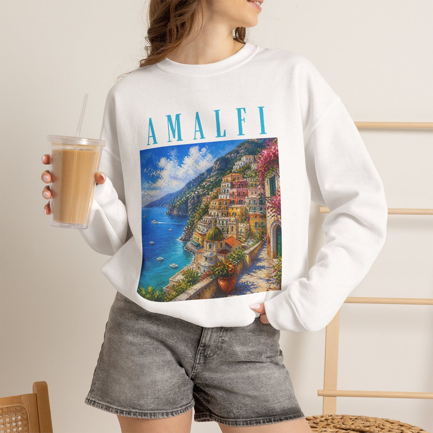 Amalfi Coast Scenic Crewneck Sweatshirt