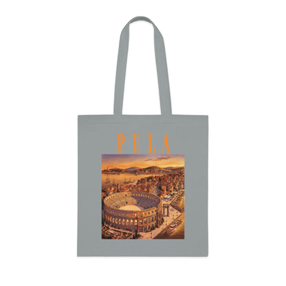 Pula Vintage Travel Tote - Retro Cityscape Cotton Bag