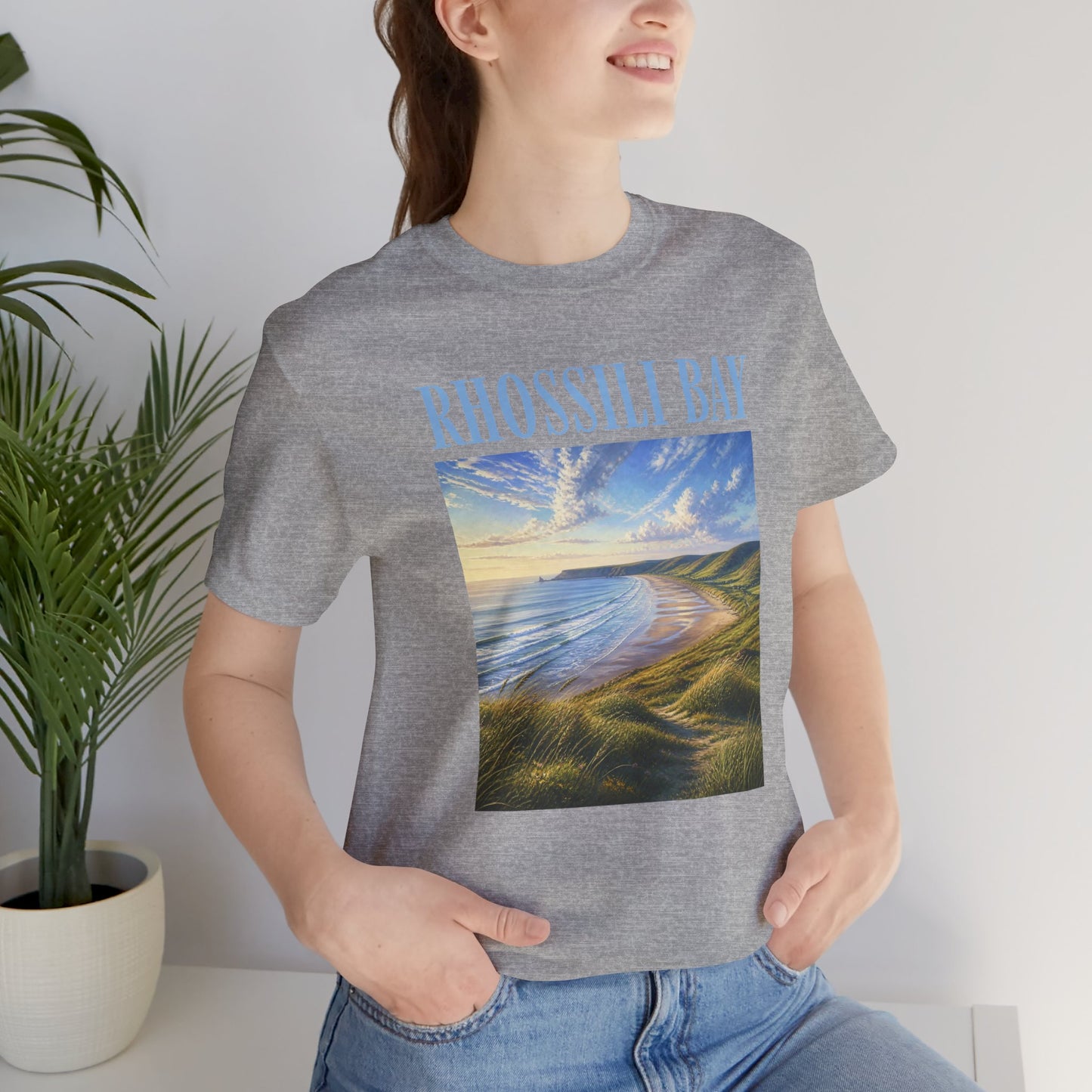 Rhossili Bay Scenic Tee — Coastal Landscape Graphic T-Shirt