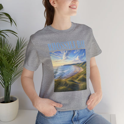 Rhossili Bay Scenic Tee — Coastal Landscape Graphic T-Shirt