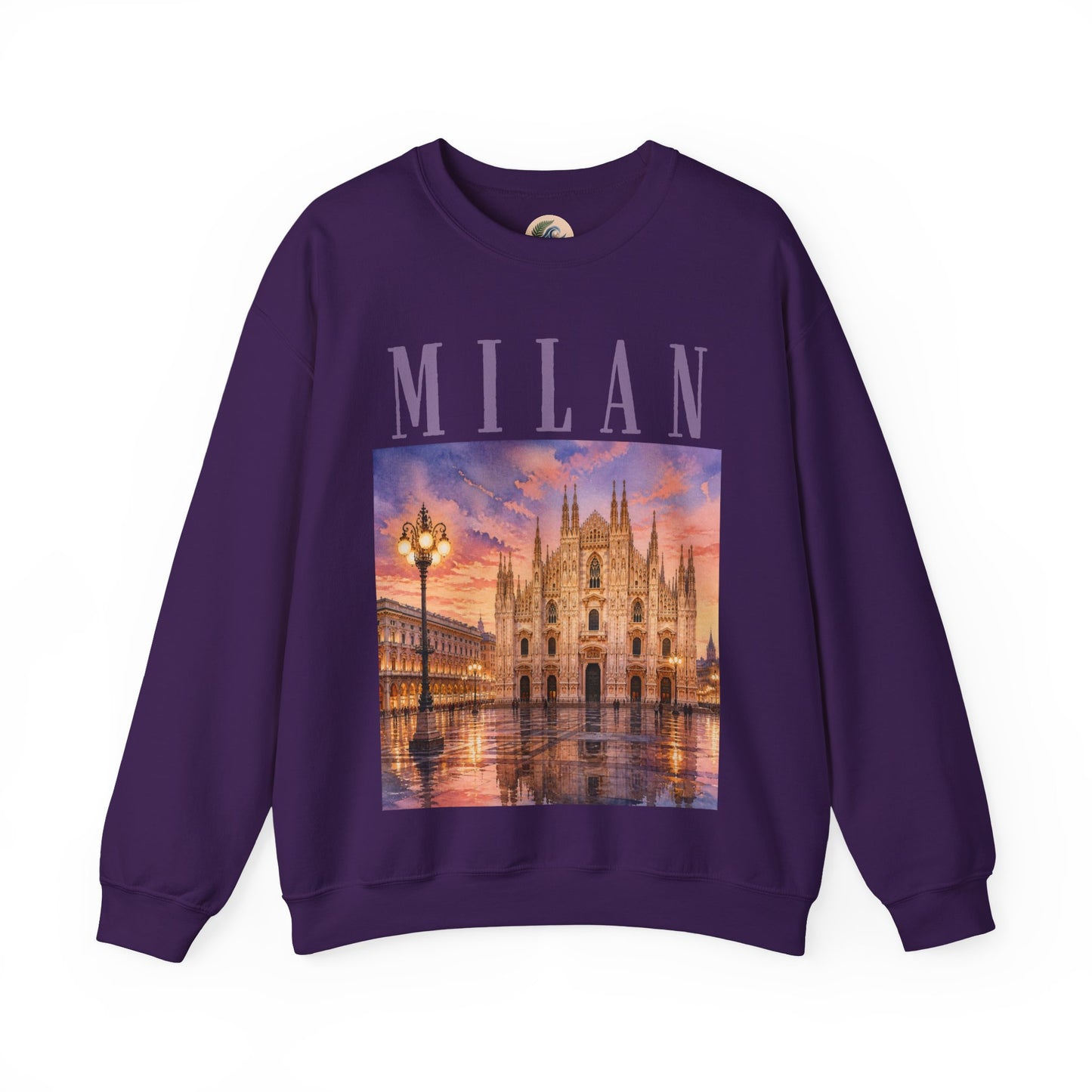Milan Cathedral Crewneck Sweatshirt – Vintage Travel Cityscape
