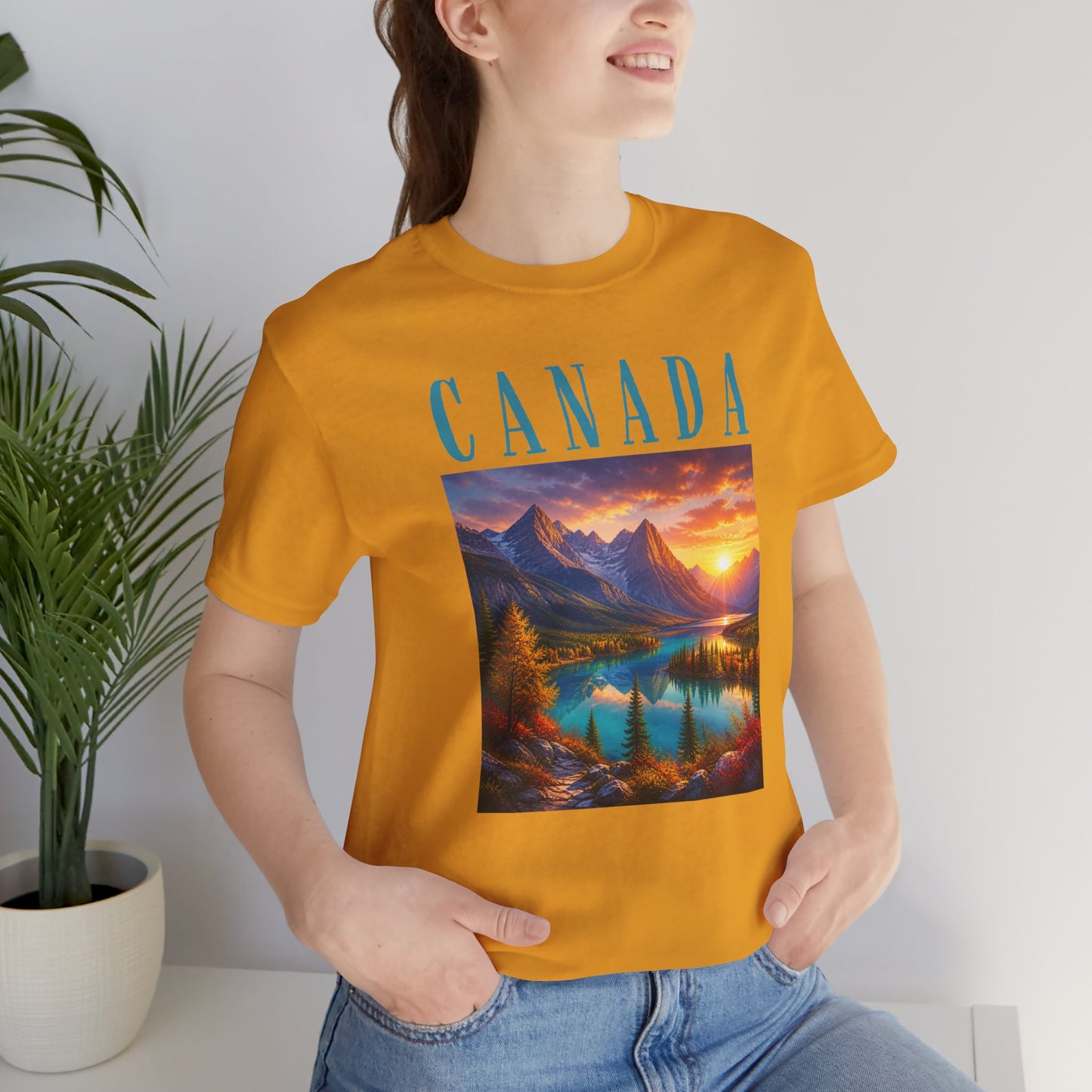 Canada Banff Scenic Mountain Tee — Sunrise Lake Landscape T‑Shirt