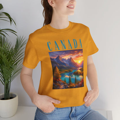 Canada Banff Scenic Mountain Tee — Sunrise Lake Landscape T‑Shirt