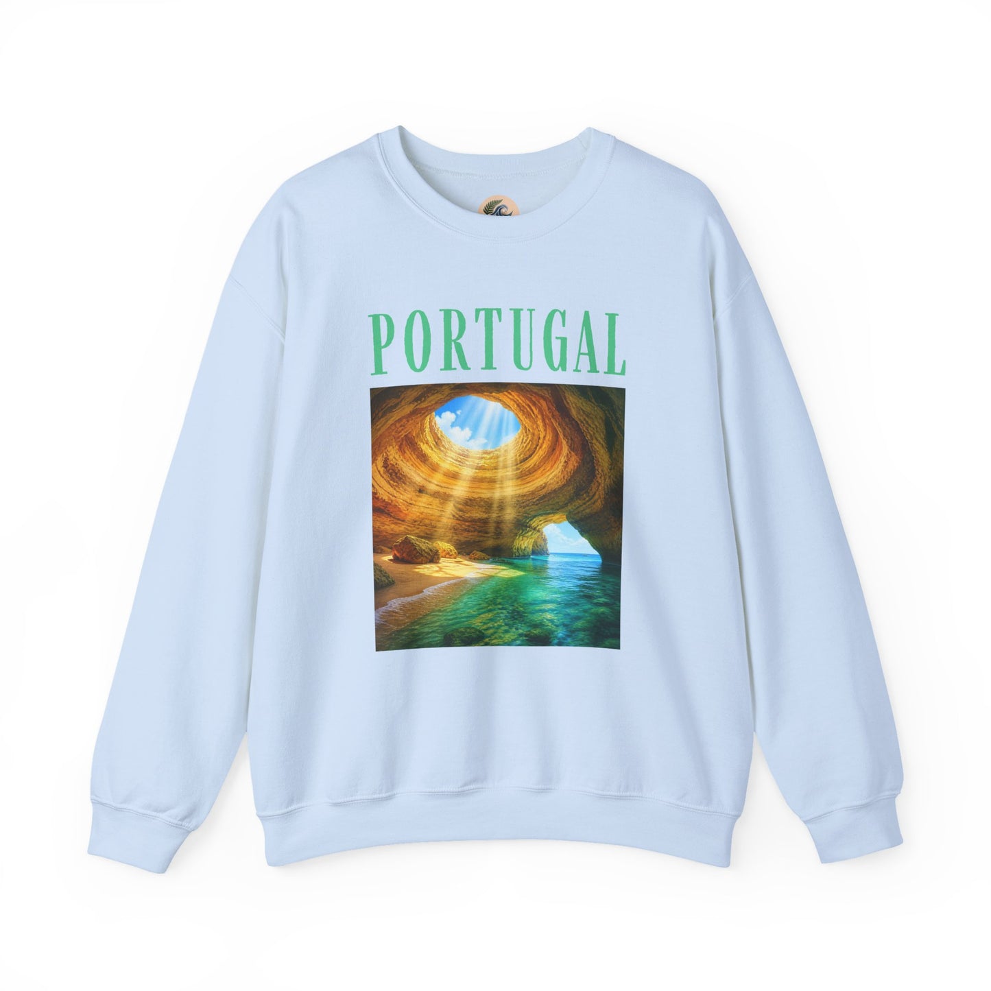 Portugal Benagil Cave Crewneck Sweatshirt — Coastal Travel Graphic Pullover