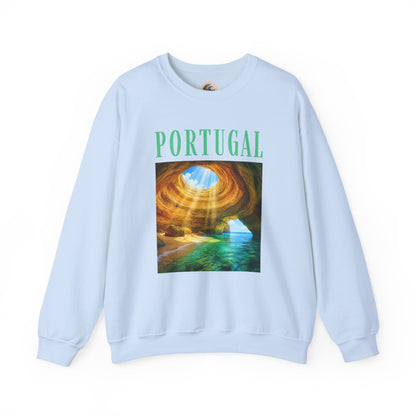 Portugal Benagil Cave Crewneck Sweatshirt — Coastal Travel Graphic Pullover