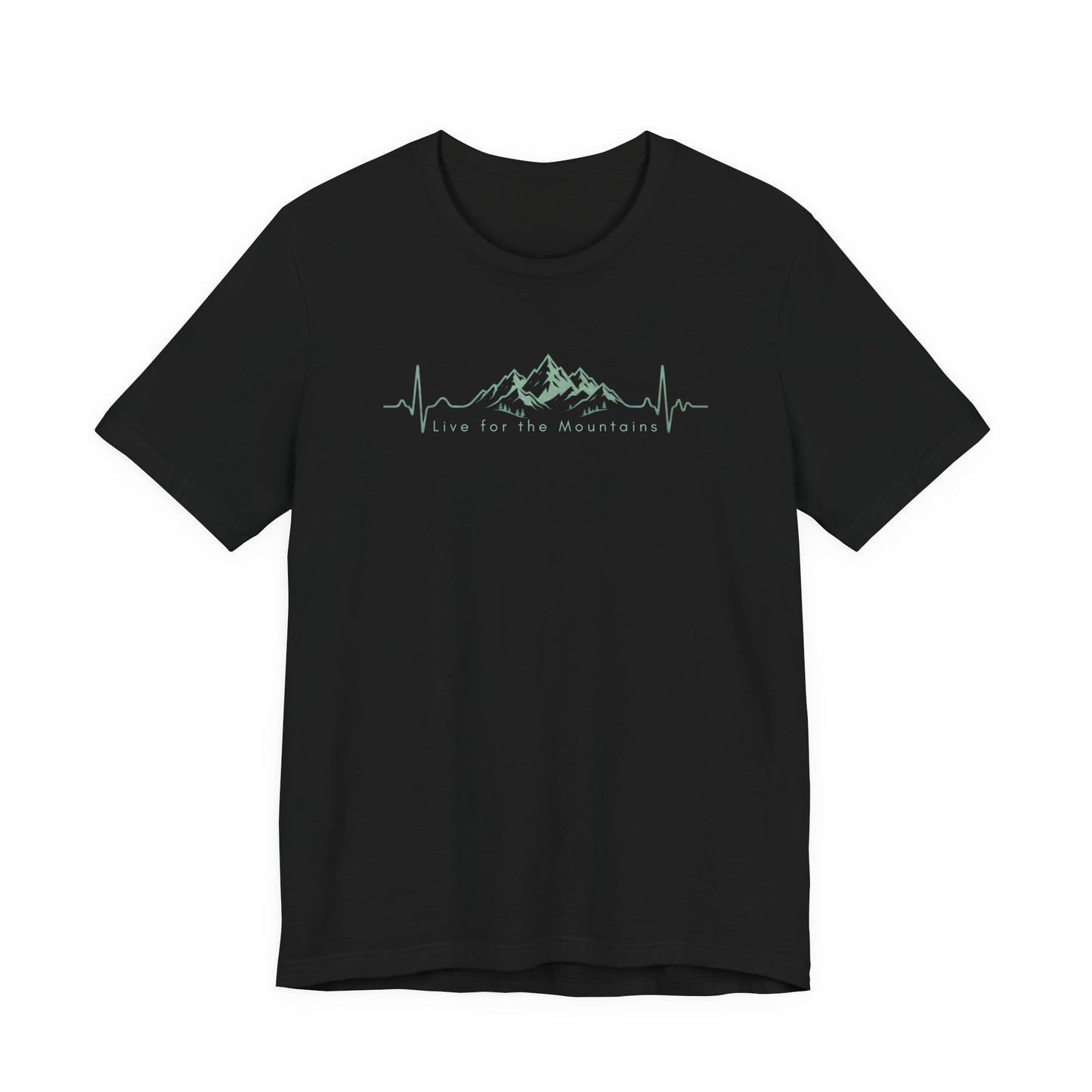 Mountain Heartbeat T‑Shirt — Heartbeat EKG Mountains Graphic Tee