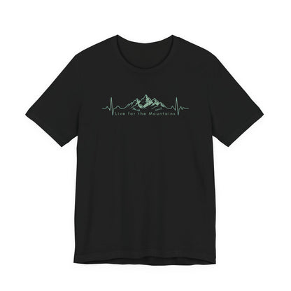 Mountain Heartbeat T‑Shirt — Heartbeat EKG Mountains Graphic Tee