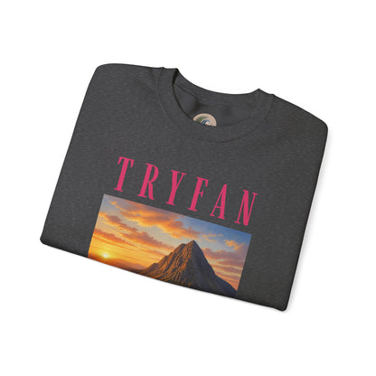 Tryfan Mountain Sweatshirt — Scenic Snowdonia Sunset Landscape Crewneck