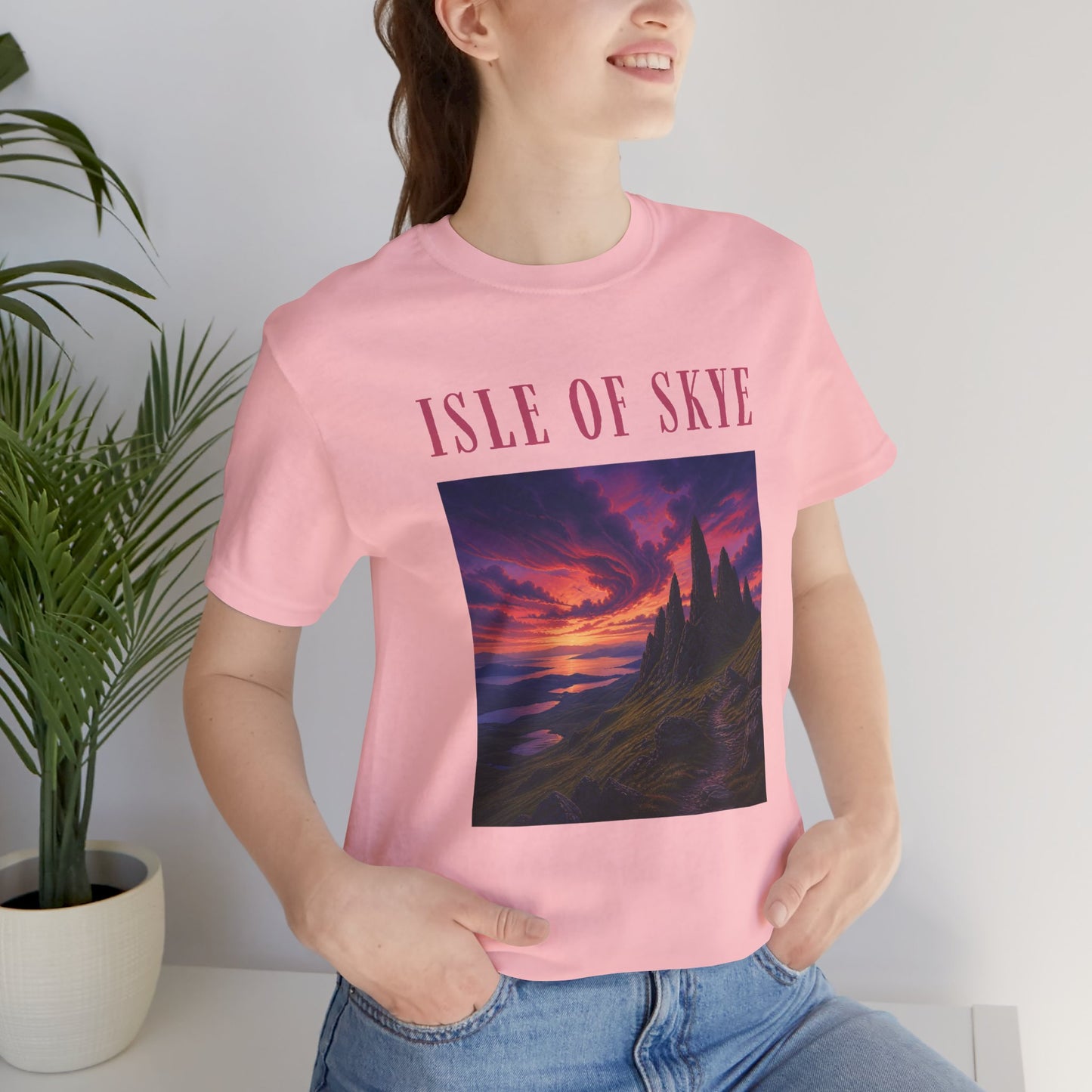 Isle of Skye Scenic Tee — Sunset Landscape Graphic T-Shirt