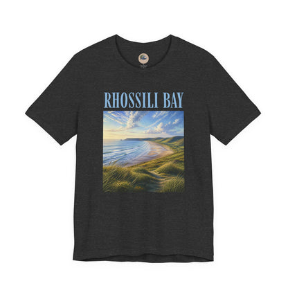 Rhossili Bay Scenic Tee — Coastal Landscape Graphic T-Shirt