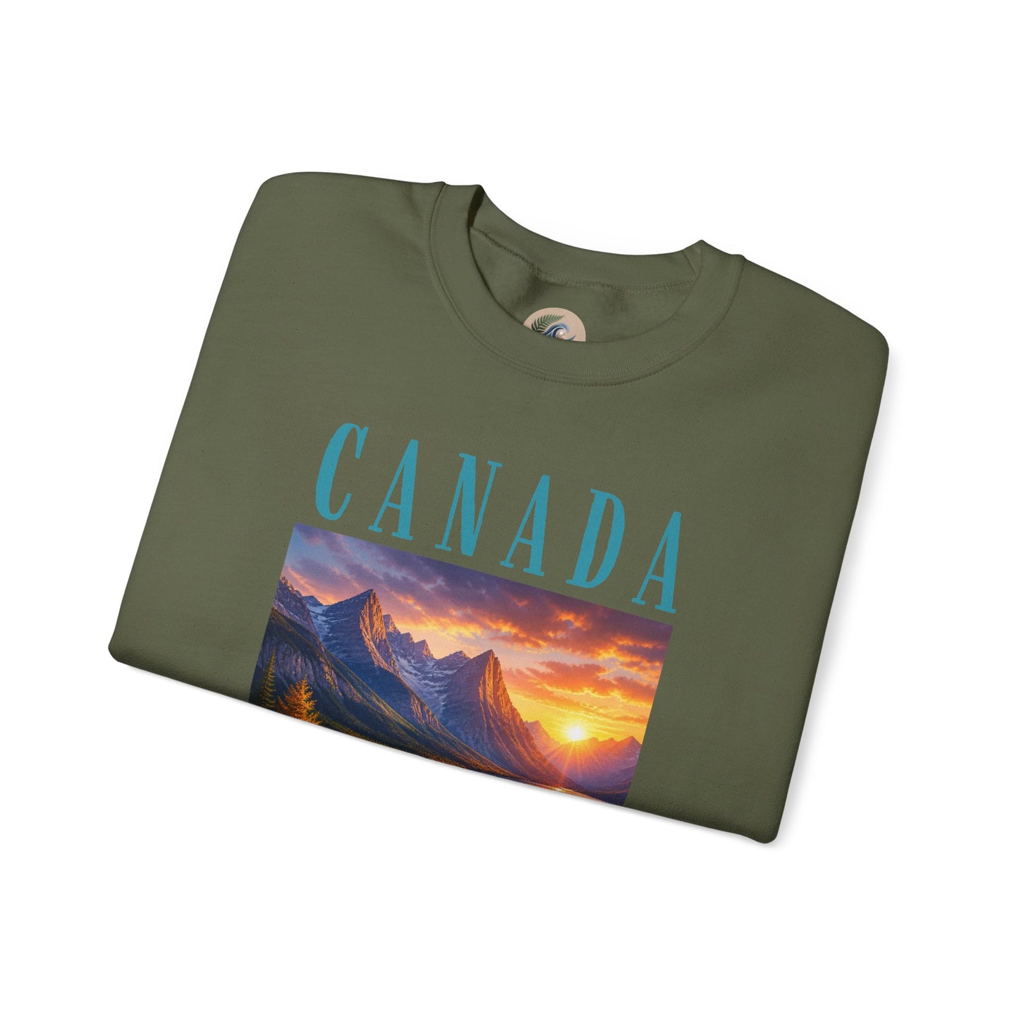 Canada Banff Scenic Crewneck Sweatshirt — Mountain Lake Sunset Graphic