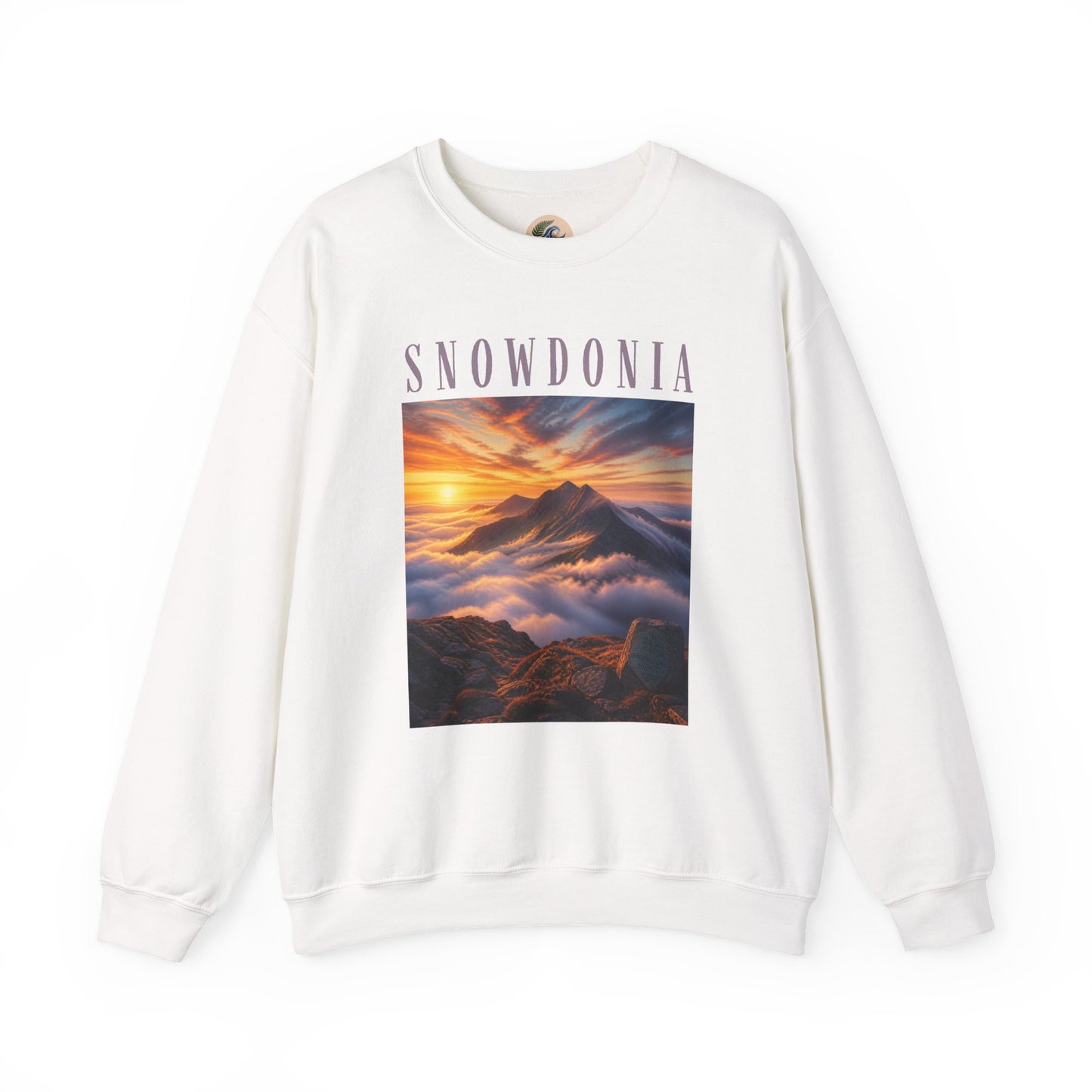 Snowdonia Sunset Crewneck Sweatshirt — Scenic Mountain Graphic
