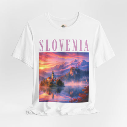 Slovenia Scenic Tee — Vintage Mountain Lake Travel Shirt