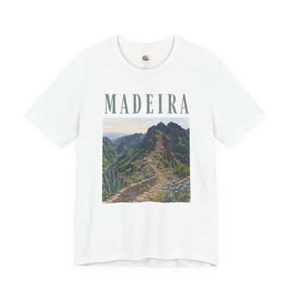 Madeira Stairway to Heaven Scenic Tee - Mountain Landscape Travel T-Shirt