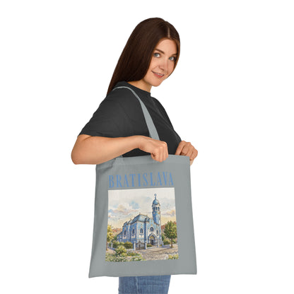 Bratislava Watercolor Cathedral Tote Bag – Travel Souvenir Cotton Shopper