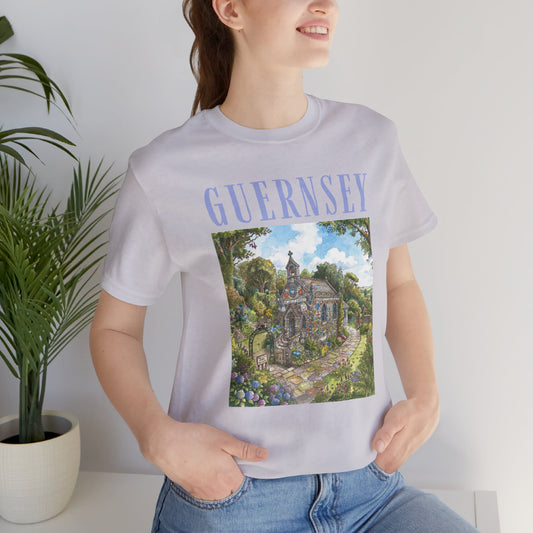 Guernsey Chapel Landscape T-Shirt — Scenic Island Travel Tee