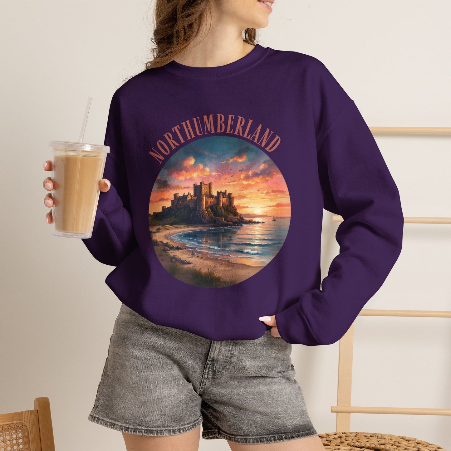 Northumberland Castle Sweatshirt — Scenic Sunset Crewneck