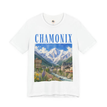 Chamonix Mountain Village T-Shirt — Scenic Alpine Travel Tee