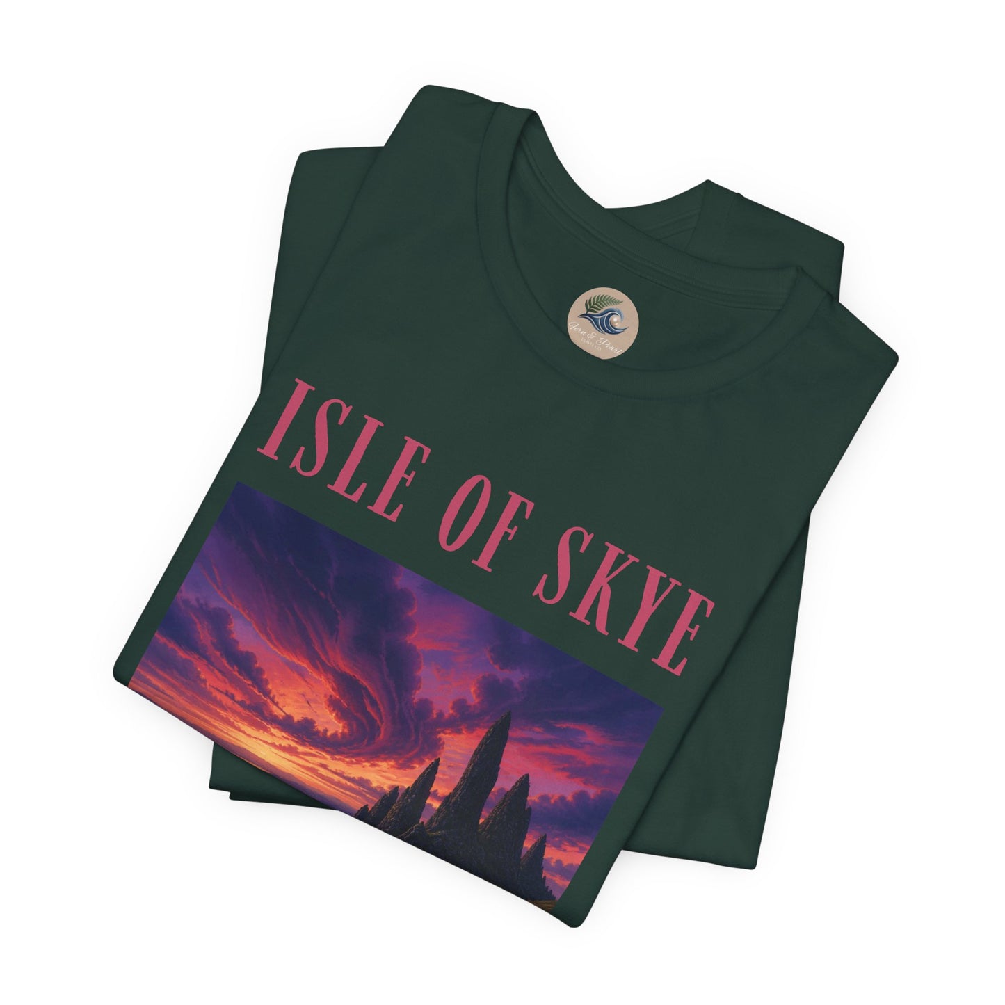 Isle of Skye Scenic Tee — Sunset Landscape Graphic T-Shirt