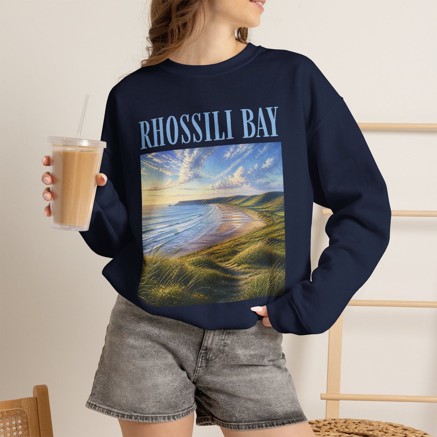 Rhossili Bay Scenic Crewneck Sweatshirt