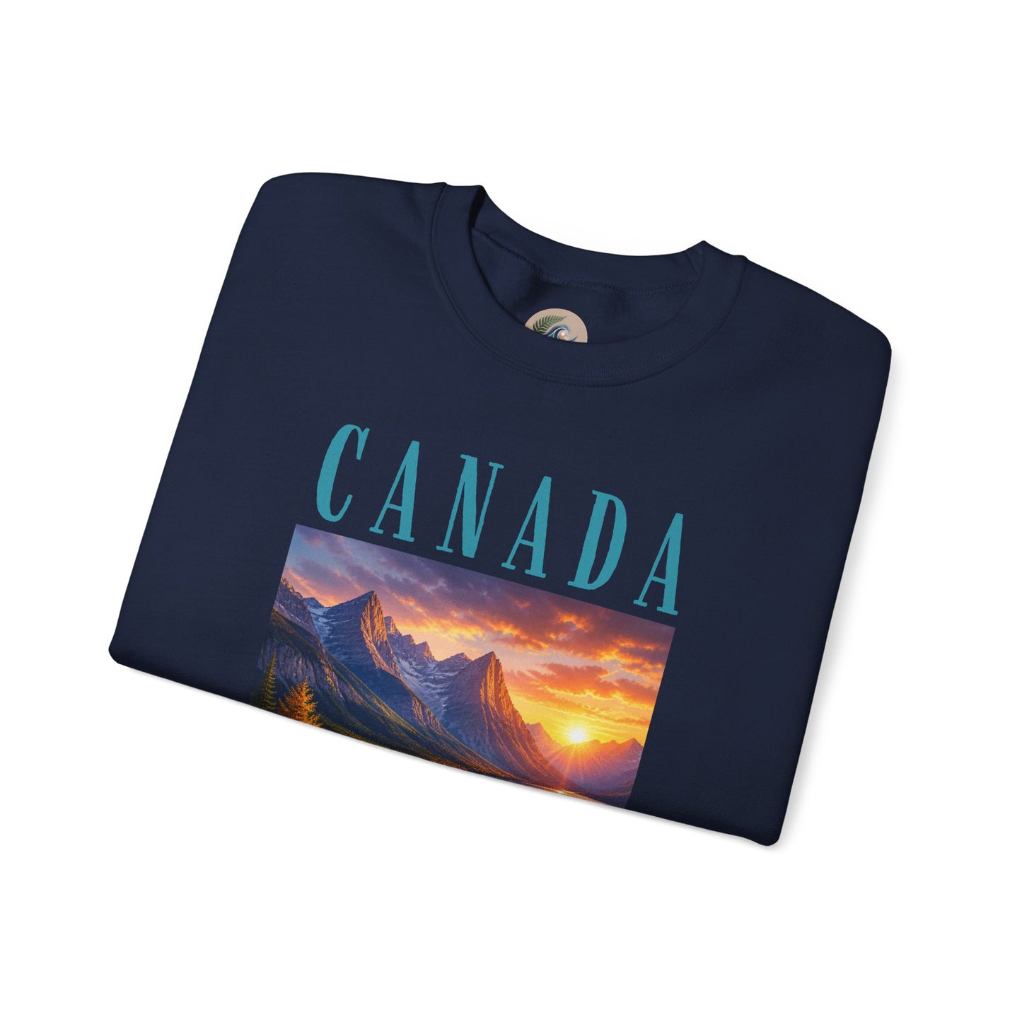 Canada Banff Scenic Crewneck Sweatshirt — Mountain Lake Sunset Graphic