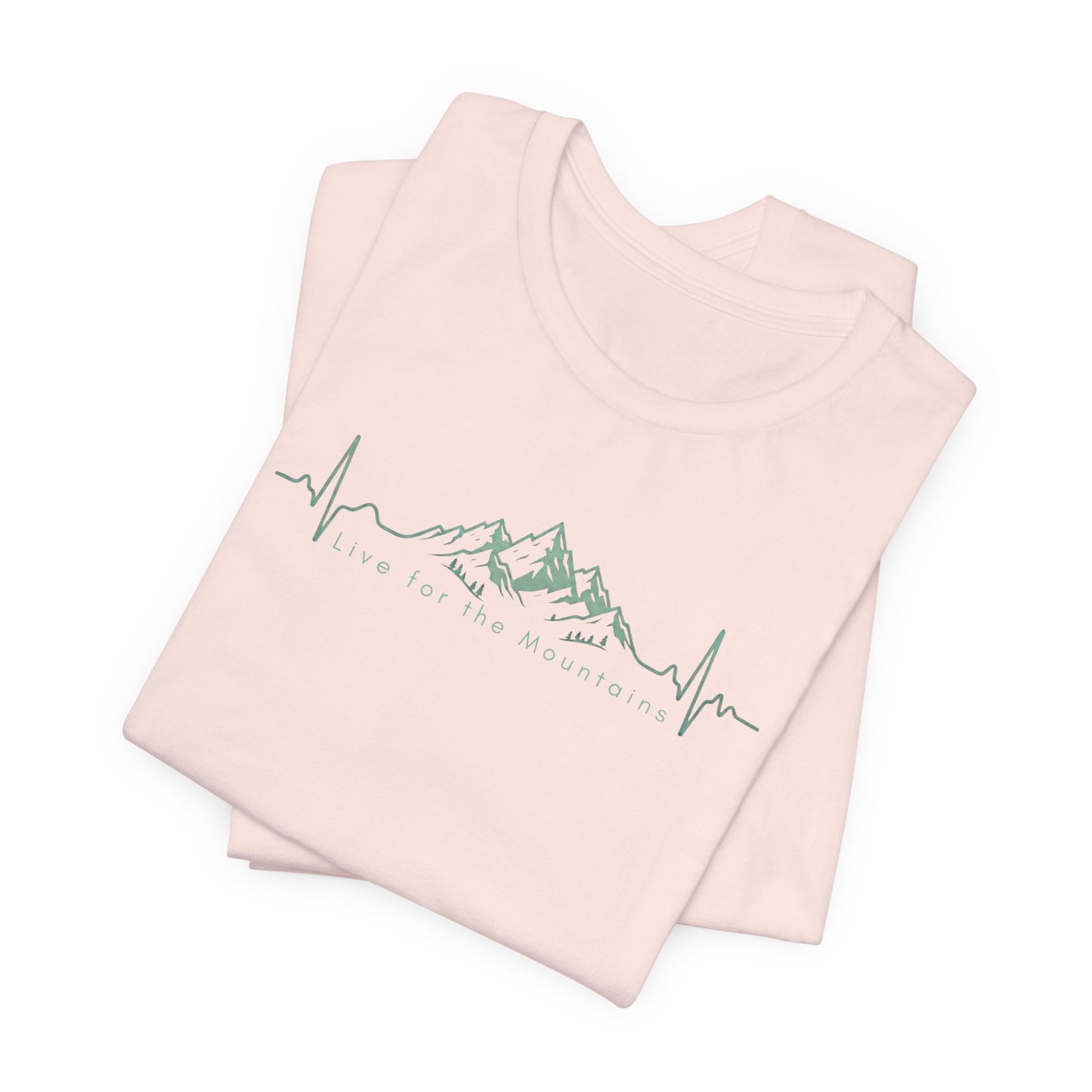 Mountain Heartbeat T‑Shirt — Heartbeat EKG Mountains Graphic Tee