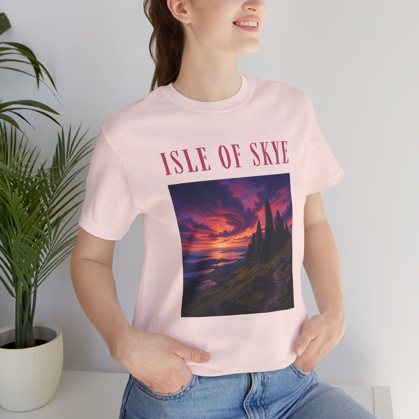 Isle of Skye Scenic Tee — Sunset Landscape Graphic T-Shirt