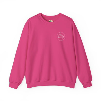 Cozy Camper Crewneck Sweatshirt — Van Life Humour Chest Graphic