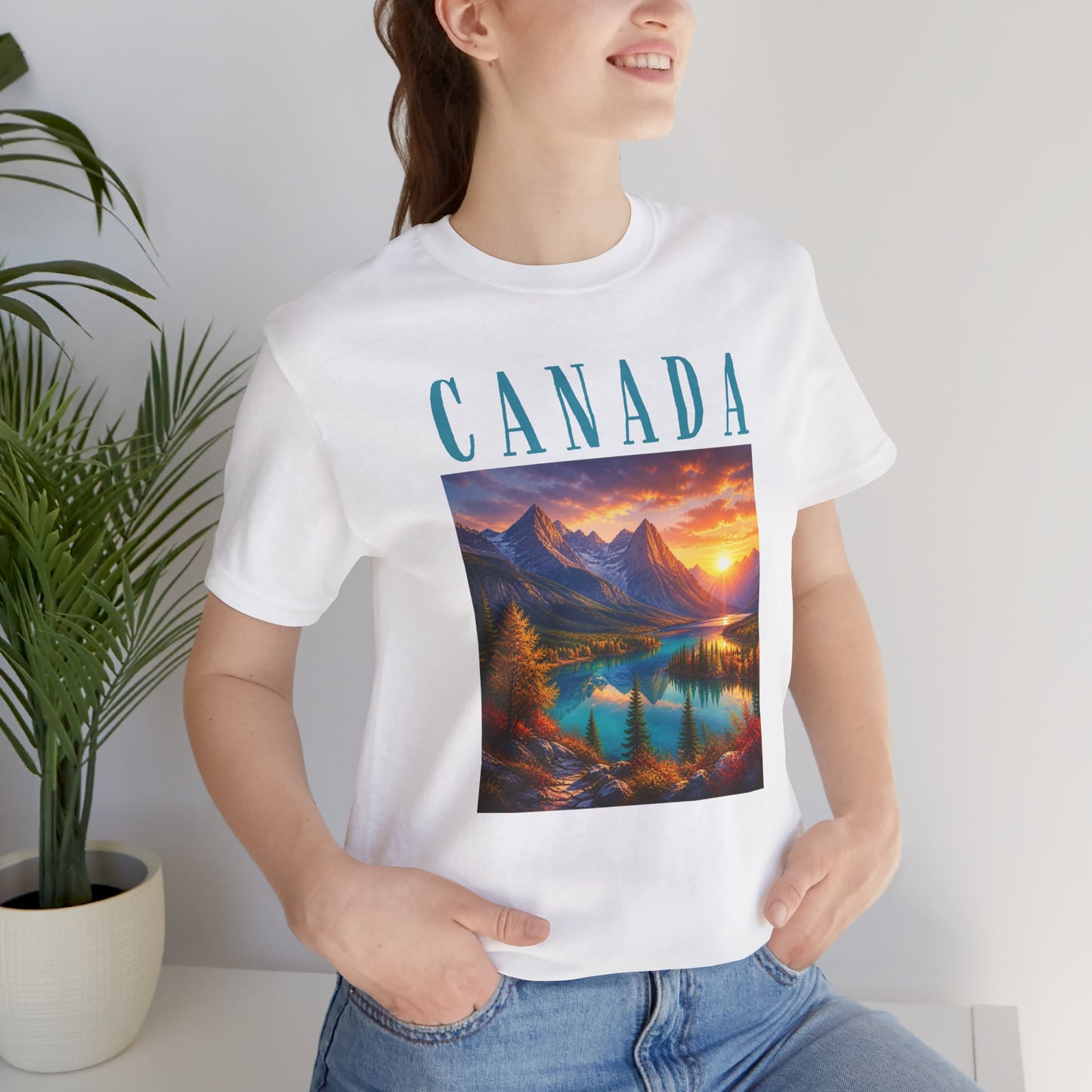 Canada Banff Scenic Mountain Tee — Sunrise Lake Landscape T‑Shirt