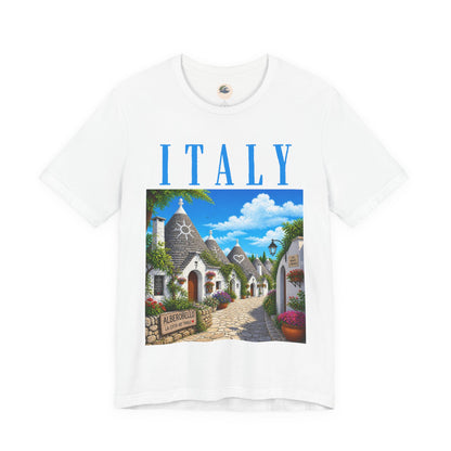 Italy Travel T‑Shirt — Vintage Alberobello Trulli Village Tee