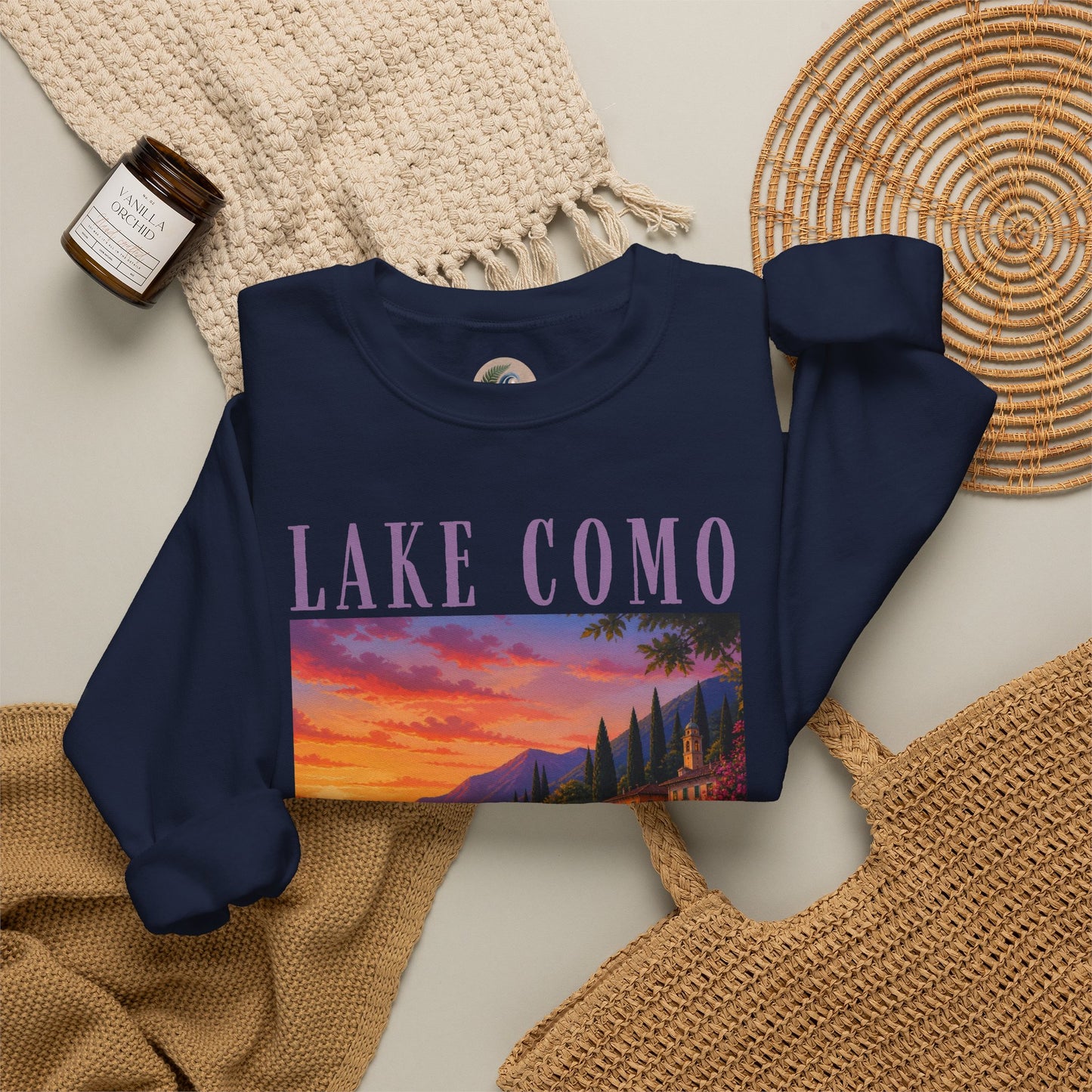 Lake Como Sunset Crewneck Sweatshirt