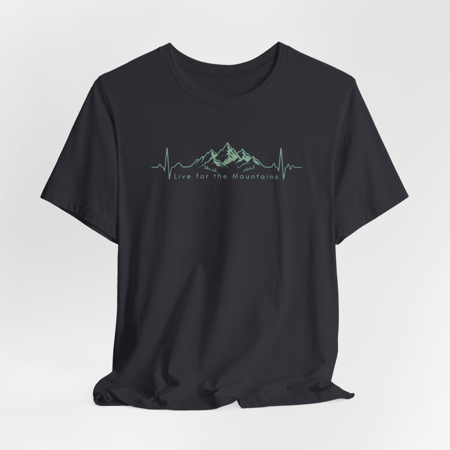 Mountain Heartbeat T‑Shirt — Heartbeat EKG Mountains Graphic Tee
