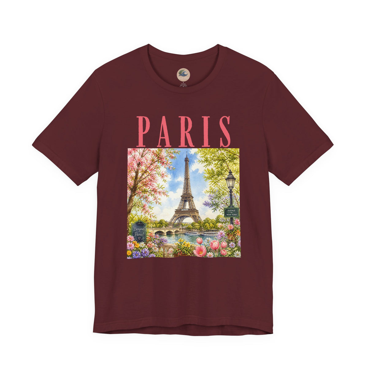 Paris Floral Eiffel Tower Tee — Vintage Romantic France T-Shirt