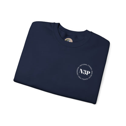 Minimal 'N3P' National 3 Peaks Logo Crewneck Sweatshirt – Small Chest Emblem, Casual Everyday Pullover